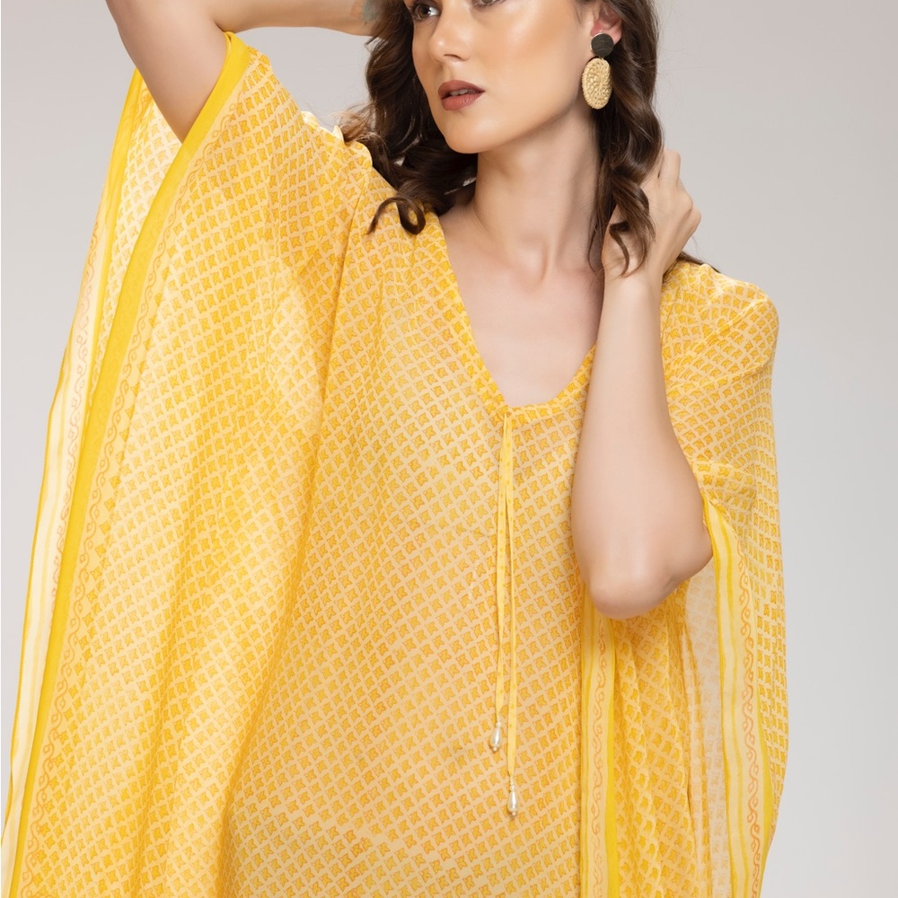 Yellow Printed Cover up